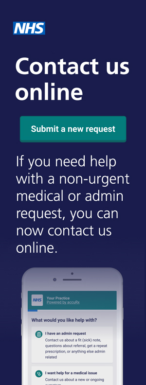NHS contact us online banner